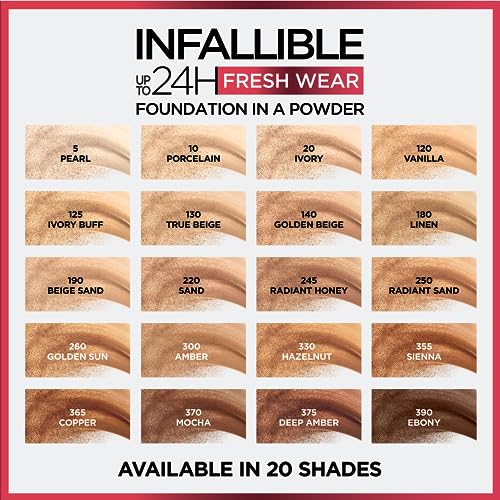 L'Oreal Infallible Powder Foundation 24H Waterproof Beige Sand