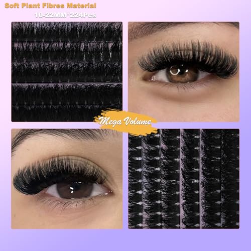 Fluffy D Curl Lash Clusters - 10-22mm Faux Mink Eyelashes