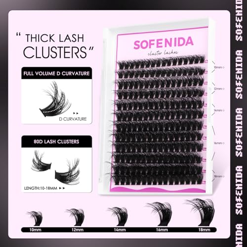 80D Lash Clusters Kit 10-18mm Volume Eyelash Extensions