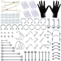 94-Piece Professional Body Piercing Kit with Stainless Steel Jewelry