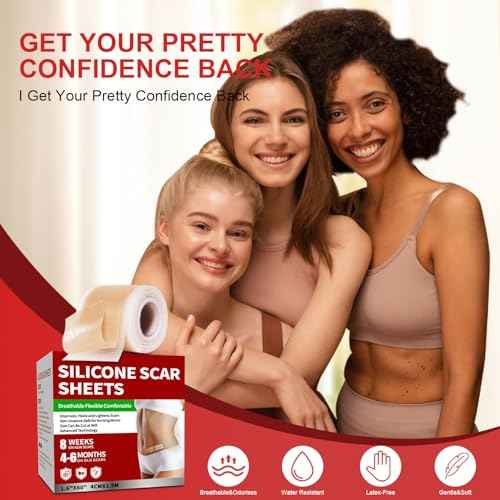 Silicone Scar Sheets (1.6¡±x 60¡± Roll-1.5M), Medical Grade Silicone Scar Tape Roll, Reusable Silicone Scar Strip, Professional Scar Removal Sheets for Surgery, C-Section, Burn, Keloid, Acne Etc