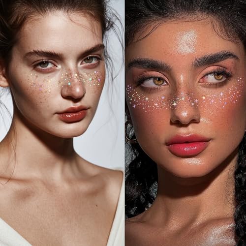 Glitter Freckles Temporary Face Tattoos - 24pc Waterproof Set