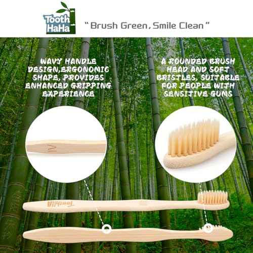 Bamboo Toothbrushes for Adults, BPA-Free Soft Tapered Bristles, Eco-Friendly Natural Organic Wooden Toothbrush, 10-Count Toothbrushes Travel Set