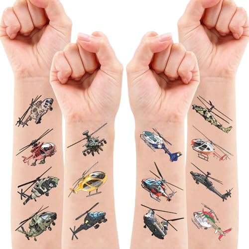 102 Pcs Helicopter Temporary Tattoos for Kids - Party Favors