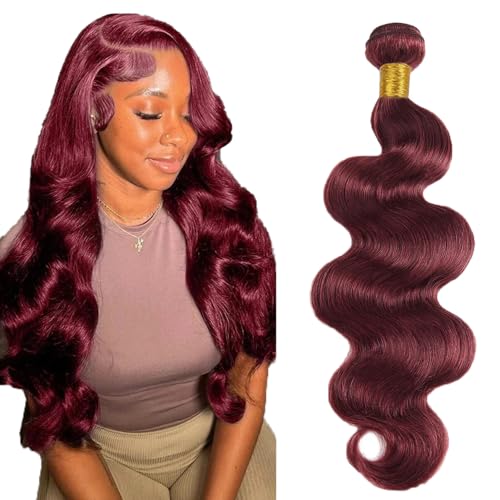 FuivJuix #99J Burgundy Body Wave Human Hair Bundles 34 Inch - Unprocessed Brazilian Virgin Hair
