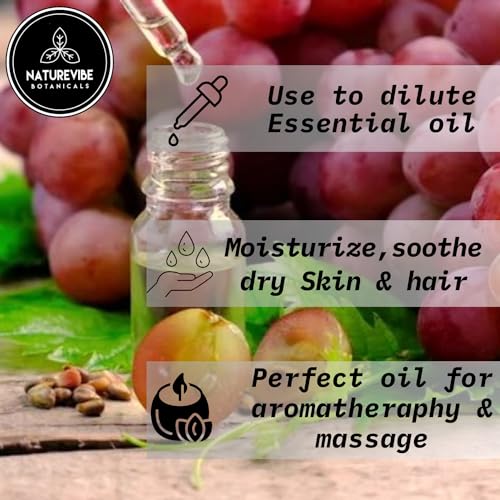 Naturevibe Botanicals Grapeseed Oil 32oz and Argan Oil 32oz|Oil Combo