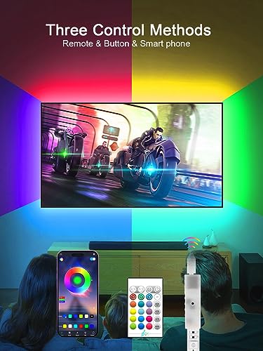 KANTUTOE TV LED Backlight, 9.84ft TV LED Lights for 32-45 Inch, TV Backlight, RGB LED Lights for TV with Remote, Music Sync Bluetooth APP Control TV LED Strip Lights USB Powered for Bedroom