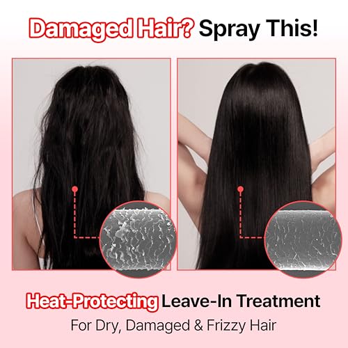 GROWUS Leave-In Conditioner Spray - Heat Protectant for Damaged Hair