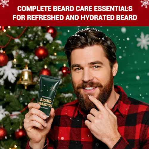 Advent Beauty Calendar for Adults 2025 Rinse & Robust Beard Care Kit Christmas Gifts for Men Skincare Beauty Advent Calendar for Men Christmas 24 Days Countdown Calendar Beard Care Grooming
