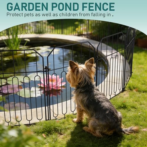 Goovilla 10ft Rustproof Metal Garden Fence Panels for Animals