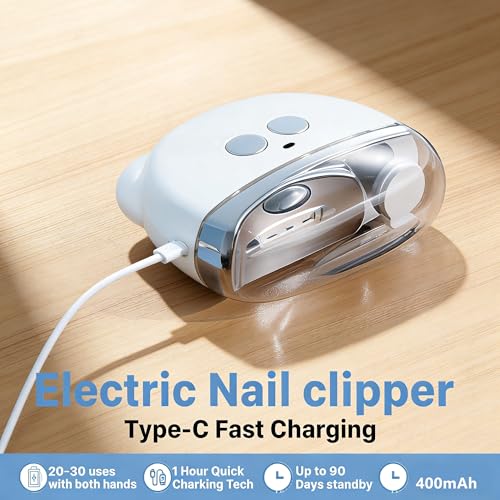Electric Nail Clipper with LED Light, Automatic Trimmer for Seniors