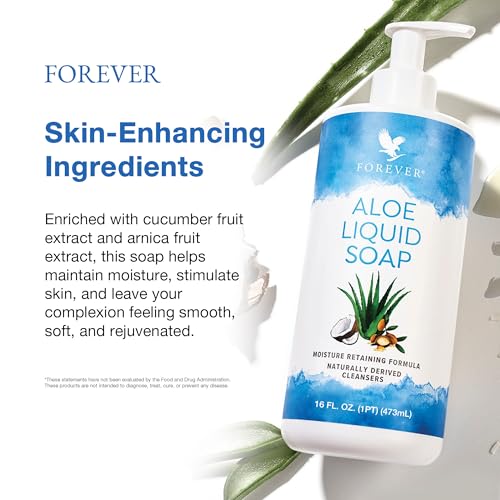 Forever Living - Aloe Liquid Soap - Gentle Cleansing and Moisturizing with Aloe Vera, Jojoba and Argan Oil - Gluten-Free and Vegan - 16 fl oz (Pack of 2)