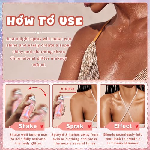 Holographic Glitter Spray for Hair & Body - Long-Lasting Shine