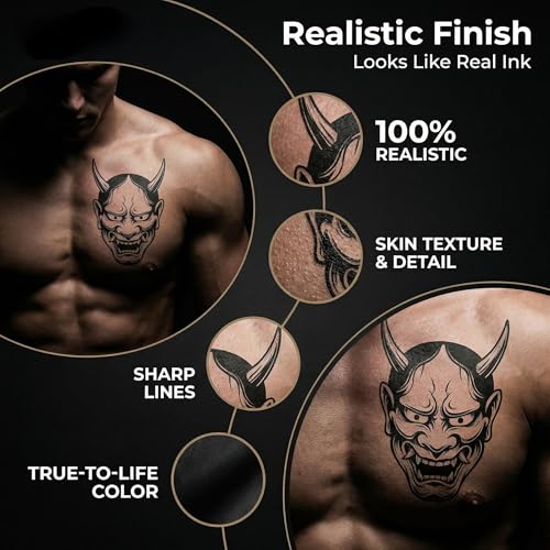 Tribal Tattoo Stencils Kit - 10 Large Designs, 5 A4 Sheets