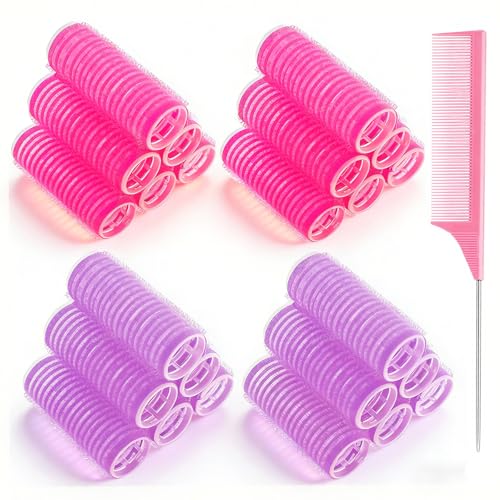 24-Piece Self-Grip Small Hair Rollers Set (25mm) | Heatless Curlers for Bangs