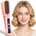 Portable 2-in-1 Cordless Hair Straightener Brush for Travel