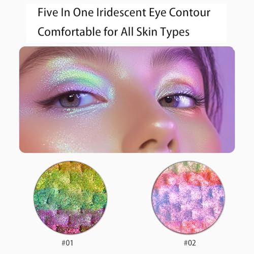 5-In-1 Iridescent Eyeshadow Palette - Multi-Chrome Vegan