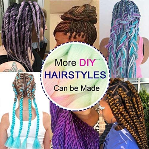 Benehair 24inch Ombre Braiding Hair 1 Bundle Jumbo Braiding Hair Extensions High Temperature Synthetic Braid Hair Braiding Hair Pre Stretched Braid Extensions (Brown+Blonde)