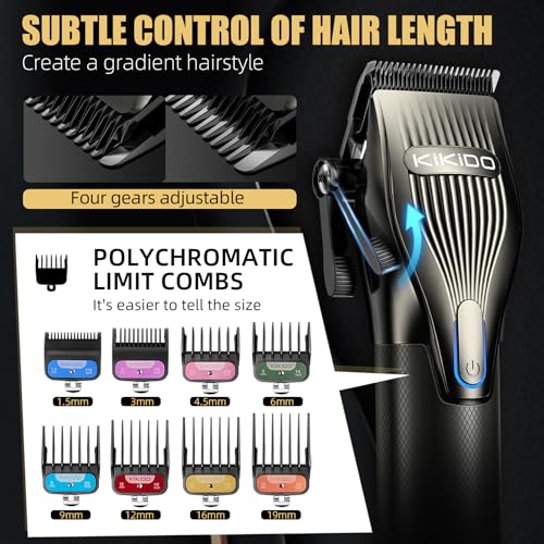 KIKIDO Professional Hair Clippers for Men,USB Rechargeable Hair Trimmer,Men's Grooming Kit for Hair, Face, Beard, for Barbers Shop & Home Use