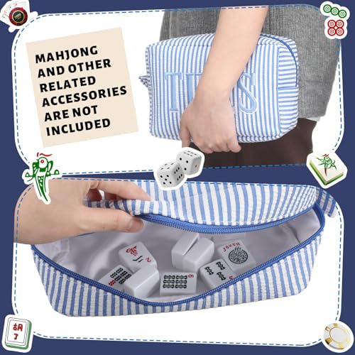 Sunnymove Thickened Mahjong Tile Storage Bag with Zipper - 10.4"x5.6"