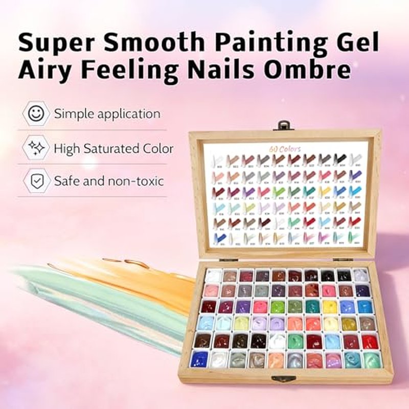 60 Colors Ombre Gel Nail Polish Kit for Effortless Nail Art