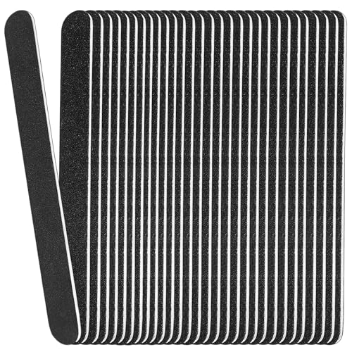 24 Pack Wooden Nail Files with 100/180 Grit for Natural Nails - Manicure Tool Set