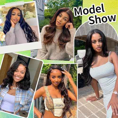 Human Hair Bundles Body Wave Natural Color, 18 20 22 24 Inch - 4 Bundles, Body Wave Bundles Human Hair 12A Unprocessed Brazilian Virgin Wavy Bundles for Black Women