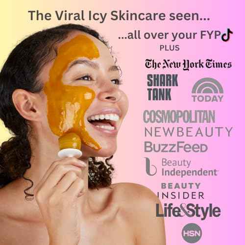 Love & Pebble Beauty Pops - Ice Roller Massage & Skin Care Ice Mask for Face Set with Turmeric & Aloe | Cryo Dermal Benefits of Ice Face Roller and Gua Sha, As Seen on Shark Tank and Tik Tok