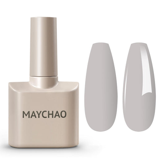 MAYCHAO 15ML Gel Nail Polish 1Pc Light Grey Gel Polish Soak Off UV LED Nail Polish Nail Art Starter Manicure Salon DIY at Home, 0.5 OZ