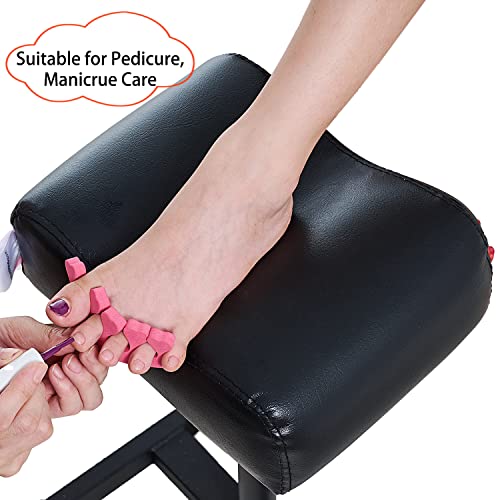 Adjustable Pedicure Footrest Stool with PVC Leather Cushion