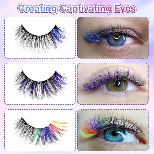 MUIIGOOD Colored Lash Extension Kit 240 Pcs DIY Clusters
