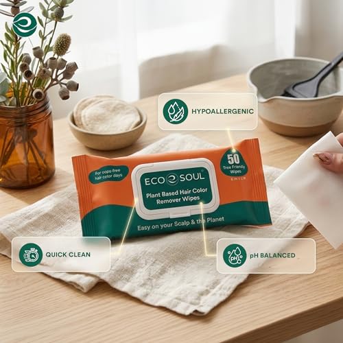 ECO SOUL Hair Color Remover Wipes - 50 Count Plant-Based