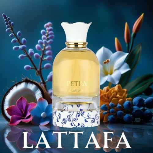 Lattafa Petra Eau de Parfum Spray for Women - 100ml (3.4 Oz) | Tropical, Floral, Fruity & Sweet Fragrance | Long-Lasting Luxury Perfume