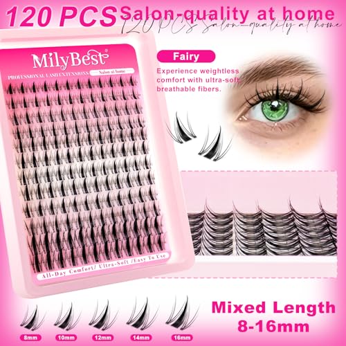MilyBest New 3 Styles Lash Kit - 456 Pcs Wispy Eyelash Clusters & Extensions