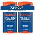 Mando Whole Body Deodorant Stick - 72 Hour Odor Control, 2.6 oz
