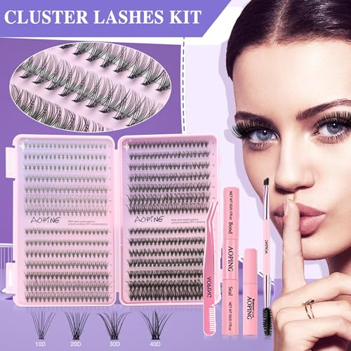 Lash Clusters Kit 560Pcs D Curl False Eyelashes with Tools Set