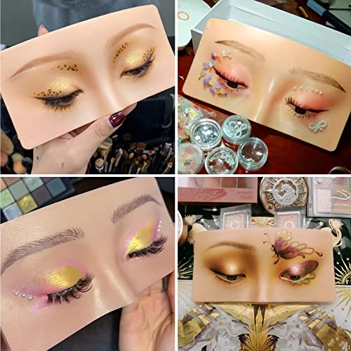 Silicone 3D Makeup Practice Face Board - Reusable Eyeshadow & Eyebrow