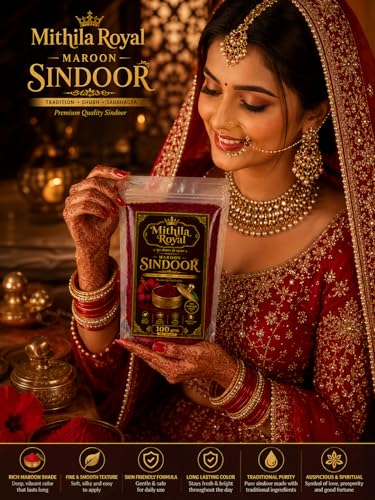 Organic Maroon Sindoor Powder Compact for Bridal & Daily Use