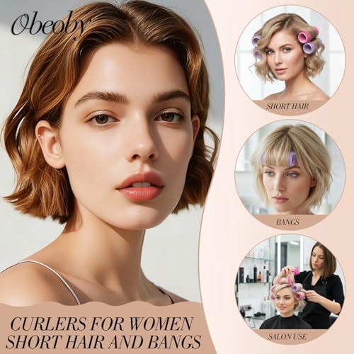 24-Piece Self-Grip Small Hair Rollers Set (25mm) | Heatless Curlers for Bangs