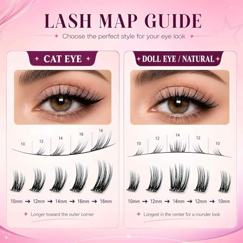 Self-Adhesive Lash Clusters Kit C Curl 10-16mm 100pcs