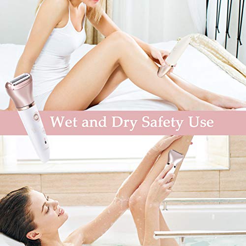 Women's Electric Hair Remover & Bikini Trimmer - Painless Wet & Dry Face & Body Shaver with USB Recharge