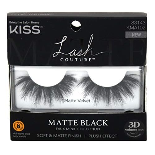 Kiss Lash Couture Matte Black Faux Mink 3D Matte Velvet (Pack of 2)