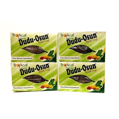 Dudu Osun Black Natural African Soap Exfoliate Cleanse Nourish Refresh Scrabe Your Skin with Bars Made of Pure Natural Ingredients Shea Butter And Aloe Vera (4 Packs)