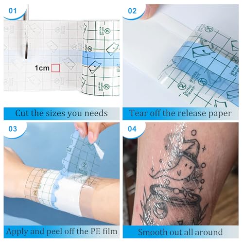 Emalla 3 Rolls Tattoo Aftercare Bandage - Waterproof Second Skin