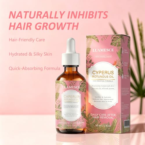 Cyperus Rotundus Hair Growth Reducing Oil for Face & Body - 2oz Organic
