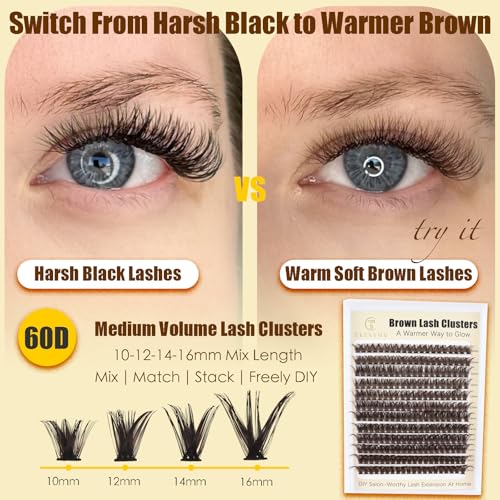Dark Brown Lash Clusters 60D - DIY Eyelash Extensions 10-16mm