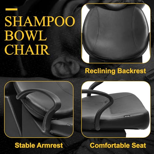 Barber Backwash Chair with ABS Shampoo Bowl - Spa Salon