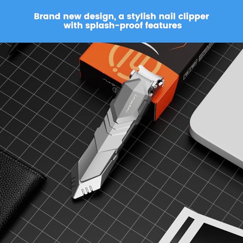 Toenail Clippers for Thick Nails for Seniors| INXEN Ergonomic Heavy Duty Angled Head Nail Clippers with Catcher | Premium Steel Wide Opening Fingernail Clippers Nail Cutter for Men & Women