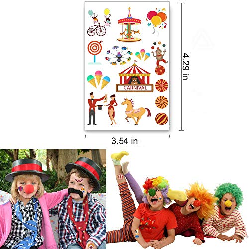 284 Circus Temporary Tattoos - 24 Sheets Party Favors