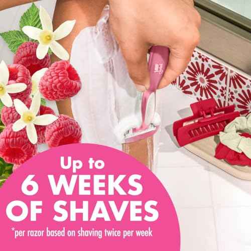 BIC Soleil 5 Escape Women's Disposable 5 Blade Razors, Vanilla and Berry Scented Handles, Comfort Shield, 2-Pack